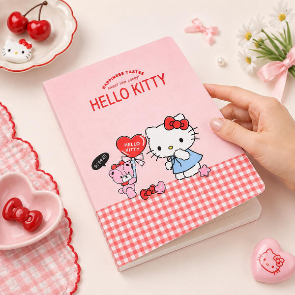 Hello Kitty Sweet Check A5 Notebook - Red