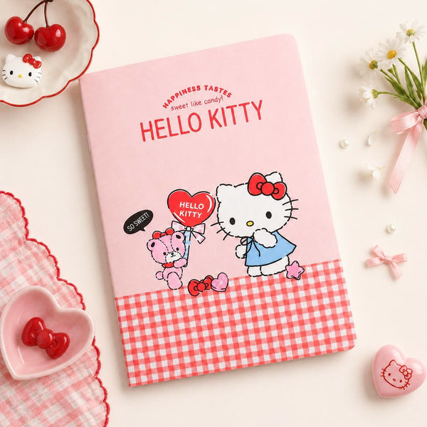 Hello Kitty Sweet Check A5 Notebook - Red
