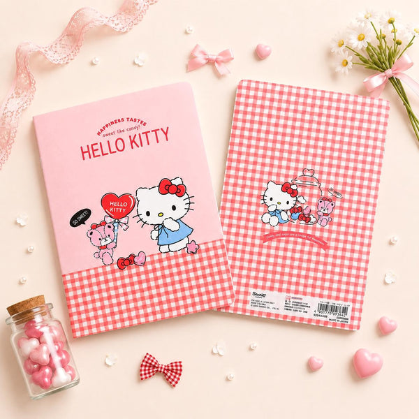 Hello Kitty Sweet Check A5 Notebook - Red