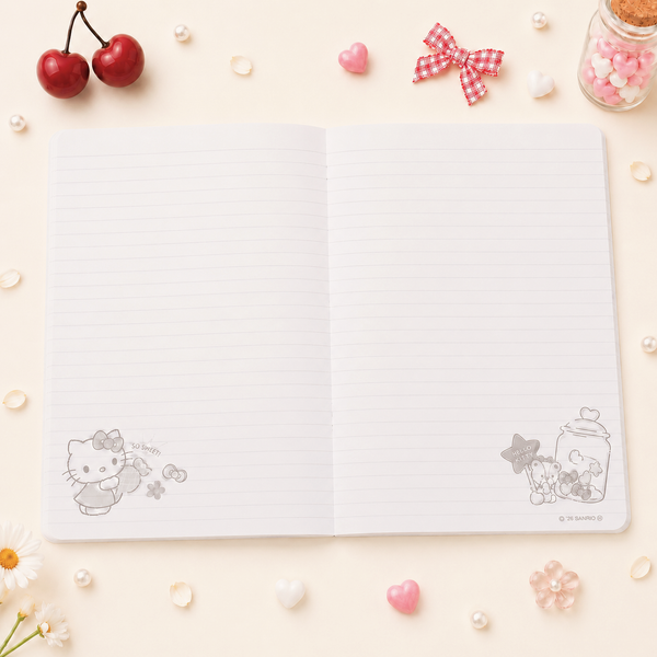 Hello Kitty Sweet Check A5 Notebook - Red