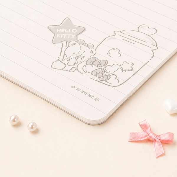 Hello Kitty Sweet Check A5 Notebook - Red