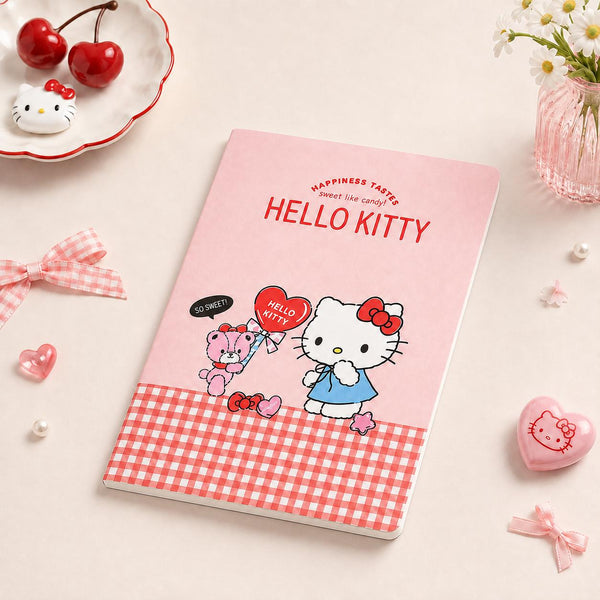 Hello Kitty Sweet Check A5 Notebook - Red