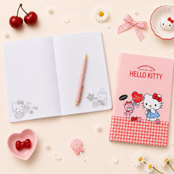 Hello Kitty Sweet Check A5 Notebook - Red