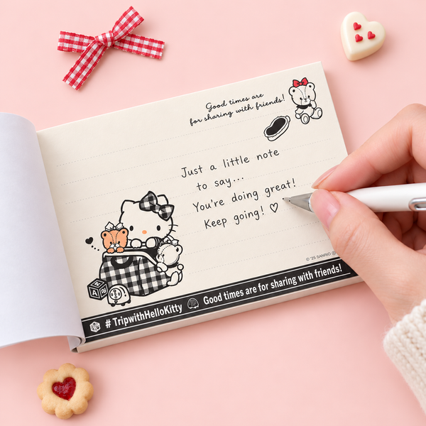 Hello Kitty Sweet Check Memo Pad - Black