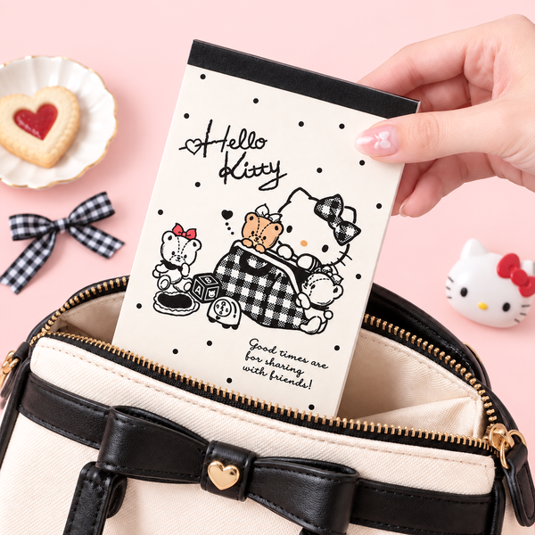 Hello Kitty Sweet Check Memo Pad - Black