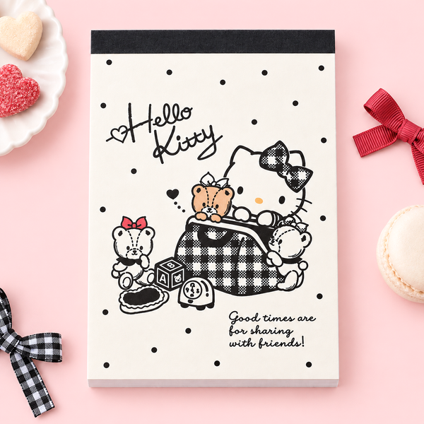 Hello Kitty Sweet Check Memo Pad - Black