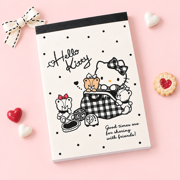 Hello Kitty Sweet Check Memo Pad - Black