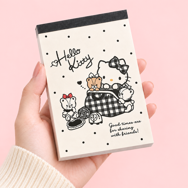 Hello Kitty Sweet Check Memo Pad - Black