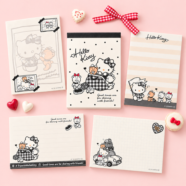 Hello Kitty Sweet Check Memo Pad - Black