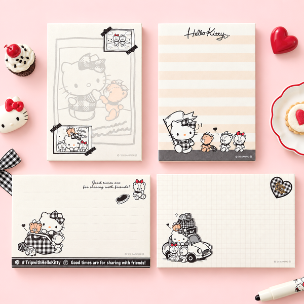Hello Kitty Sweet Check Memo Pad - Black