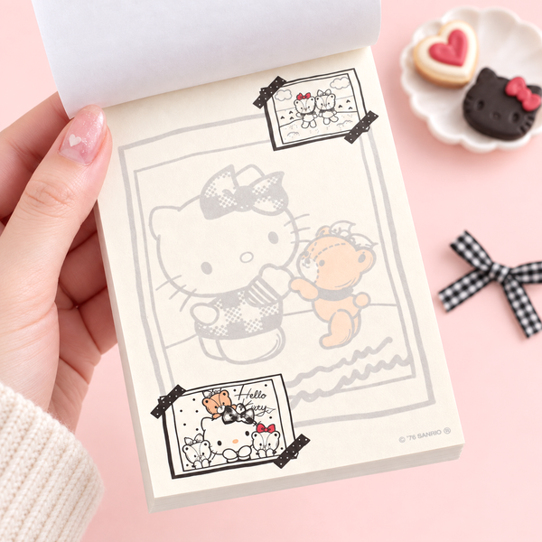 Hello Kitty Sweet Check Memo Pad - Black