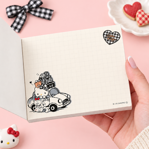 Hello Kitty Sweet Check Memo Pad - Black