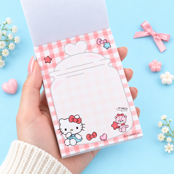 Hello Kitty Sweet Check Memo Pad - Red