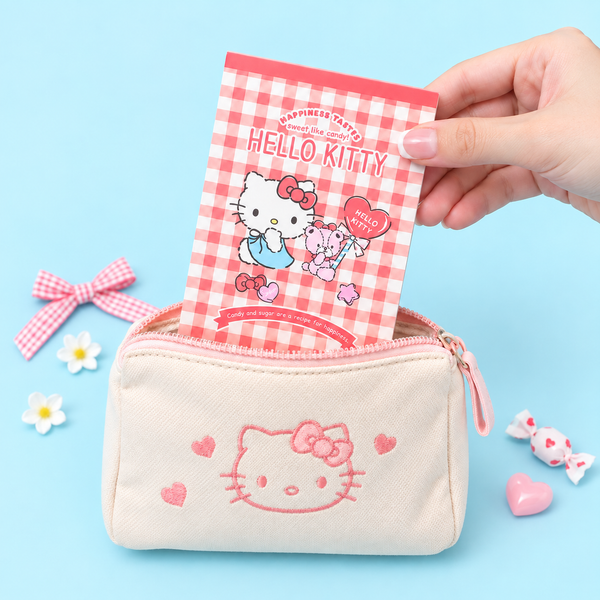 Hello Kitty Sweet Check Memo Pad - Red