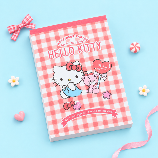 Hello Kitty Sweet Check Memo Pad - Red