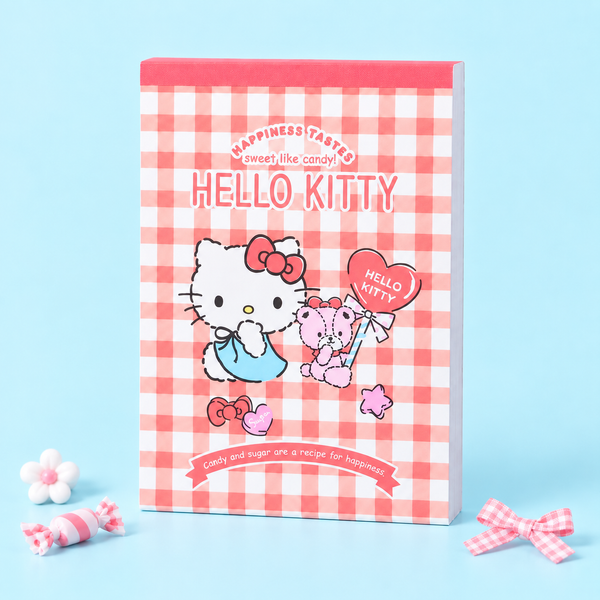 Hello Kitty Sweet Check Memo Pad - Red