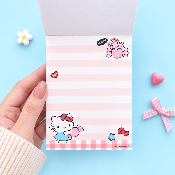 Hello Kitty Sweet Check Memo Pad - Red
