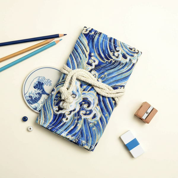 Hokusai Blue Wave Roll-Up Pencil Case