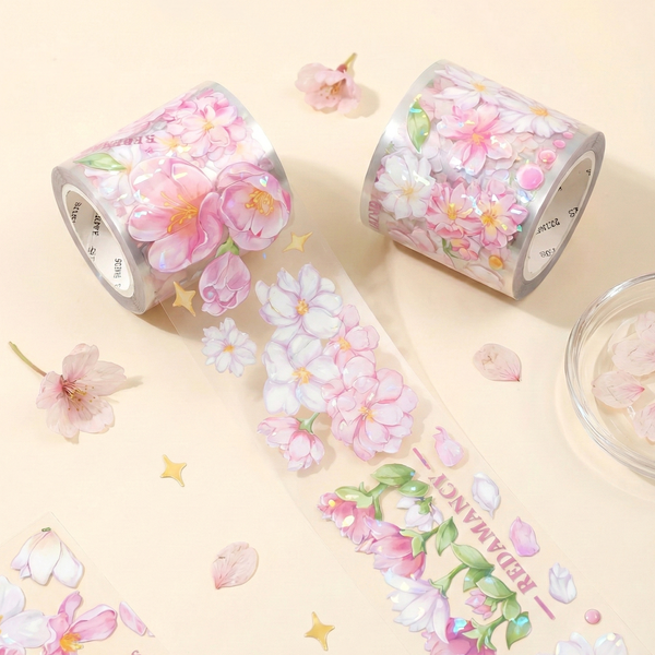 Holographic Sakura Clear Masking Tape - Extra Wide