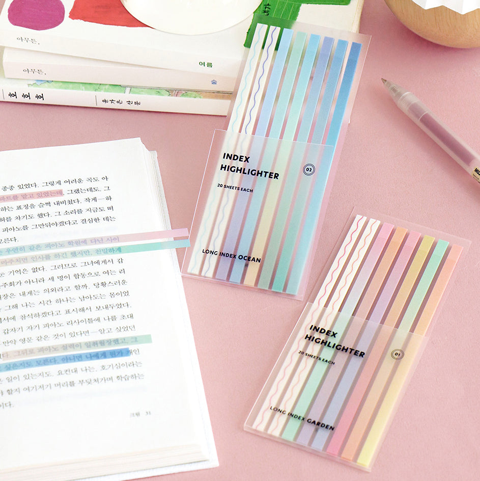 Iconic Index Long Highlighter Sticky Notes