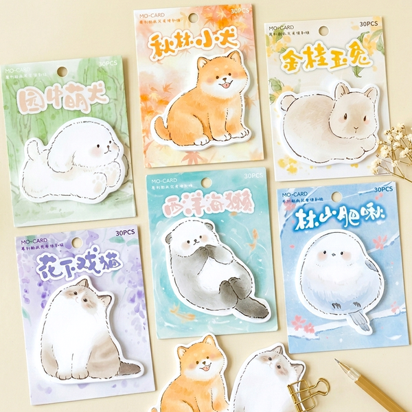 Joyful Animal Pals Sticky Notes