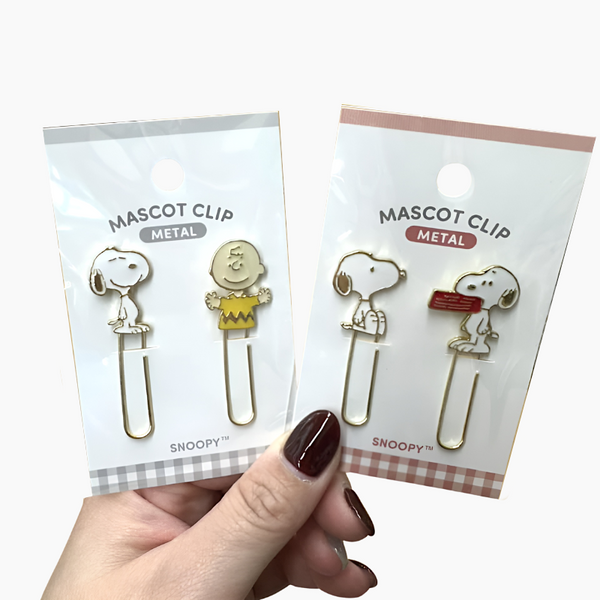 Kamio Mascot Paper Clips - Set of 2 - Snoopy & Charlie Brown - Limited Edition