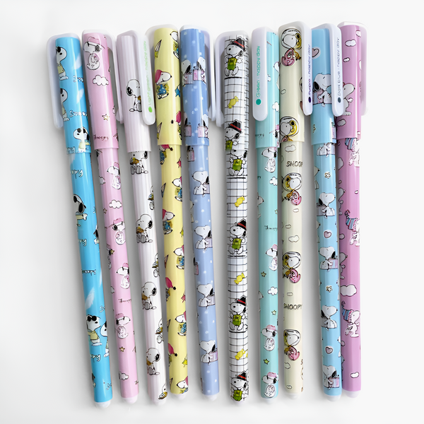 Kawaii Snoopy Gel Ink Pens - Set of 10