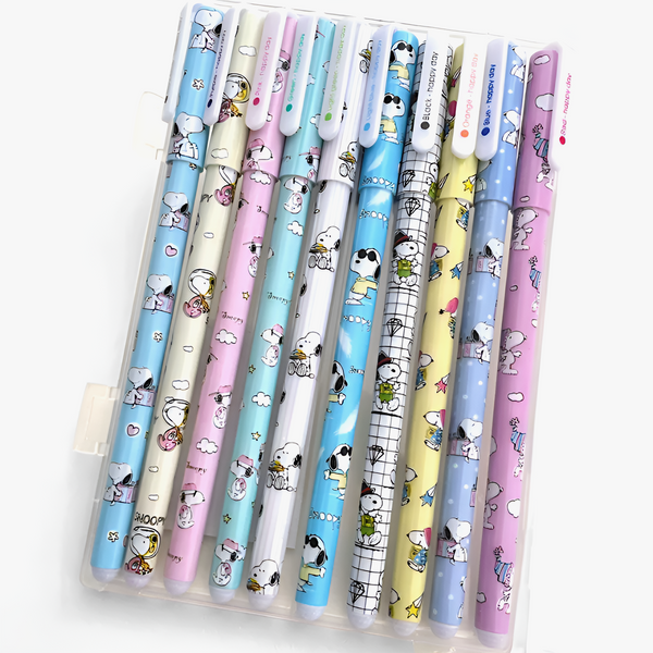 Kawaii Snoopy Gel Ink Pens - Set of 10