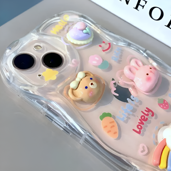 Korean Cartoon Animal 3D iPhone Case