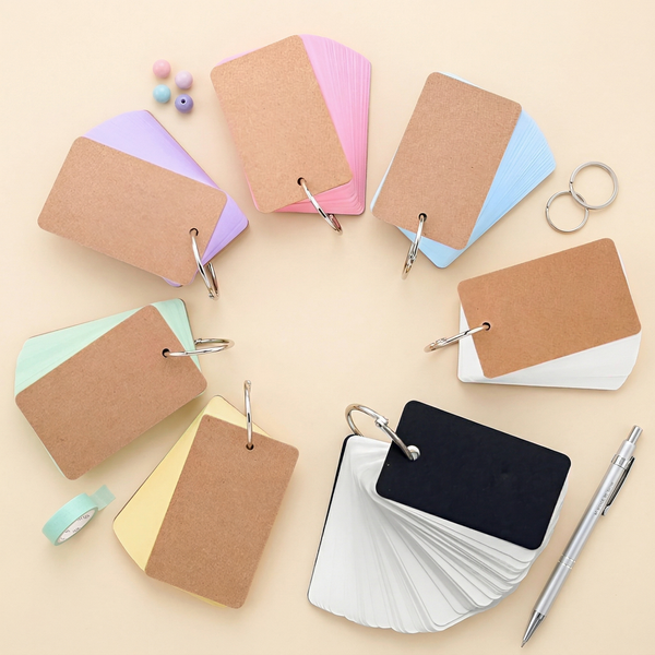 Colorful Key Ring Flashcards (7 Colors)