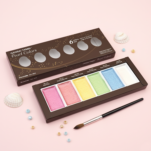 Kuretake Gansai Tambi Pearl Colors - 6 Color Set