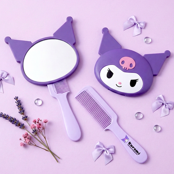 Sanrio Mirror + Comb Vanity Set - Kuromi