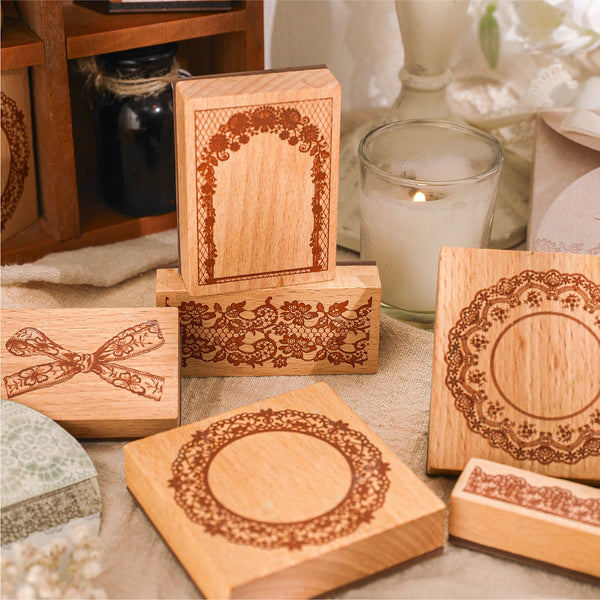 Lace Pattern Wooden Stamps