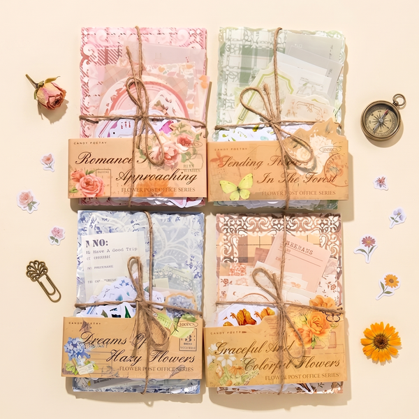 Vintage Floral Scrapbooking Kit - 100 Pieces