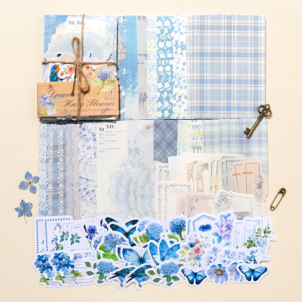 Vintage Floral Scrapbooking Kit - 100 Pieces