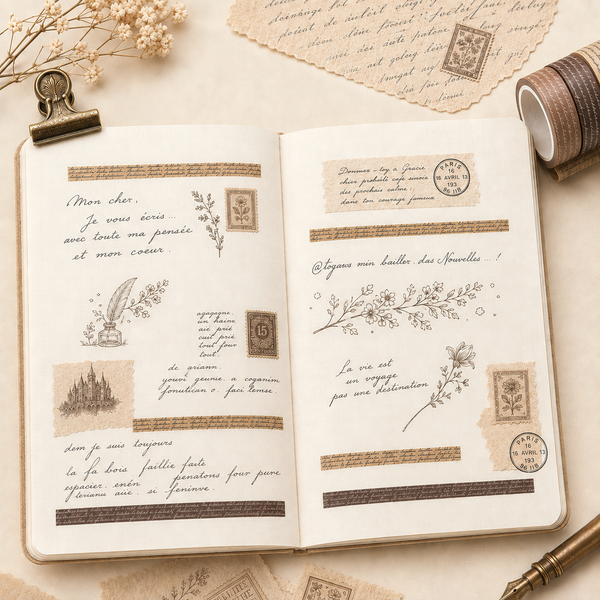 Letters Never Sent Vintage Script Washi Tape Set