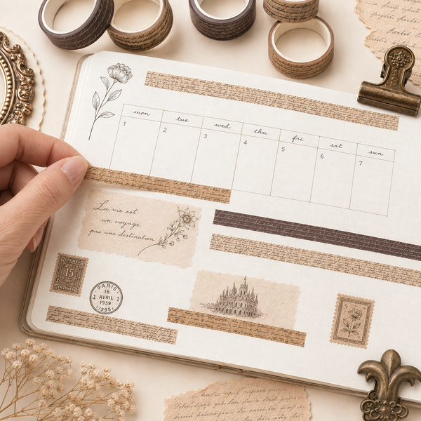 Letters Never Sent Vintage Script Washi Tape Set