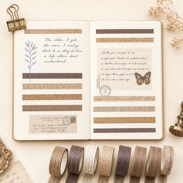 Letters Never Sent Vintage Script Washi Tape Set