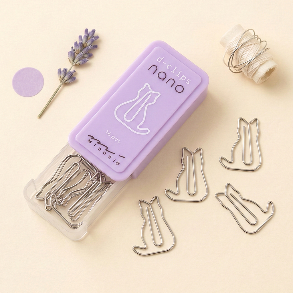 Midori D-Clips Nano Clips - Cat - Box of 16