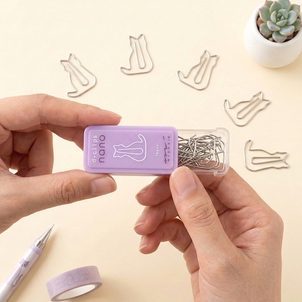 Midori D-Clips Nano Clips - Cat - Box of 16