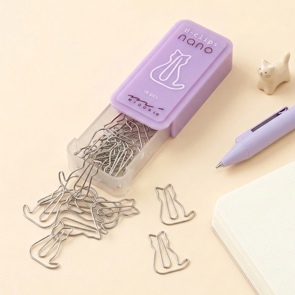Midori D-Clips Nano Clips - Cat - Box of 16