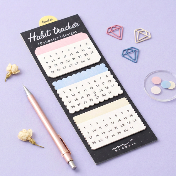 Midori Habit Tracker Sticky Notes - Colorful