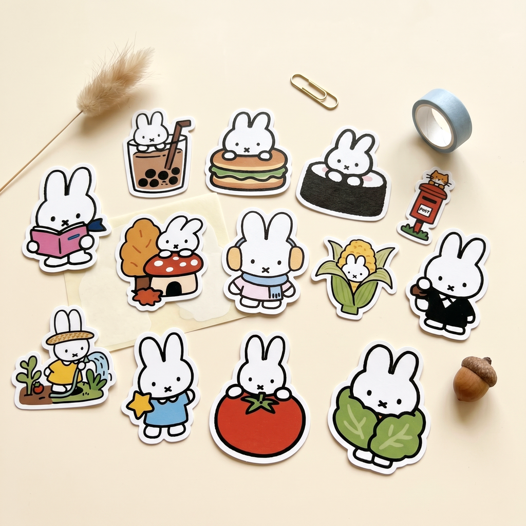 Miffy Rabbit Sticker Miffy Bunny Stickers - Set of 60 | Kawaii Pen Shop