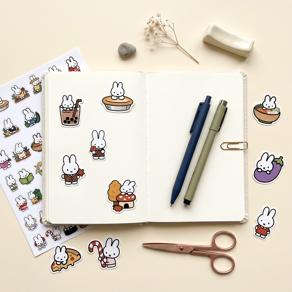 Miffy Rabbit Sticker Miffy Bunny Stickers - Set of 60 | Kawaii Pen Shop