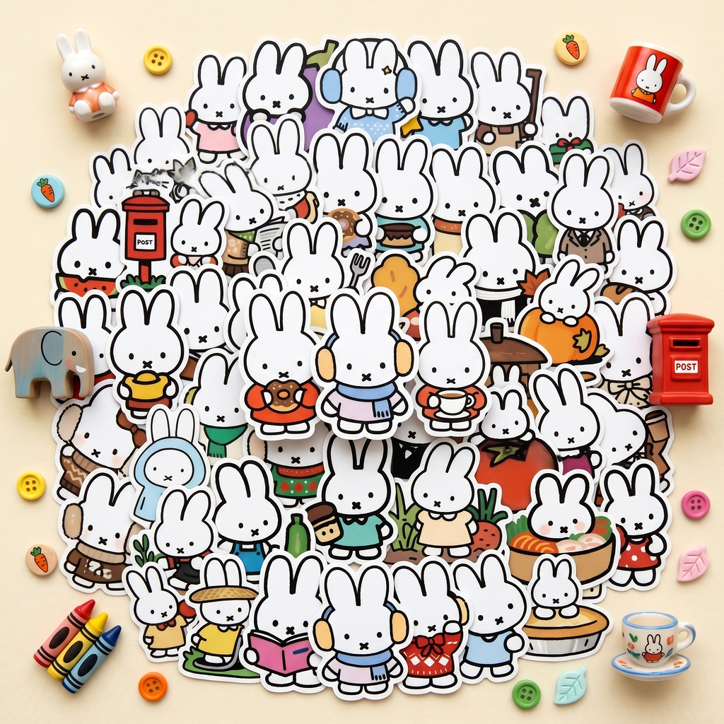 Miffy Rabbit Sticker Miffy Bunny Stickers - Set of 60 | Kawaii Pen Shop