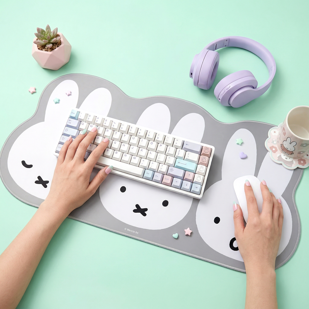 Miffy Large Keyboard Mat – Cute Desk Pad & Mouse Pad | Kawaii Pen Shop