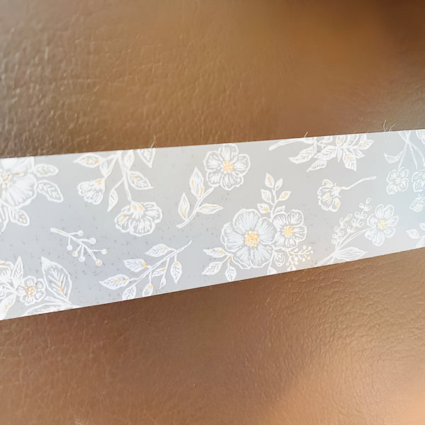 Mind Wave Clear Masking Tape - Whity Flower