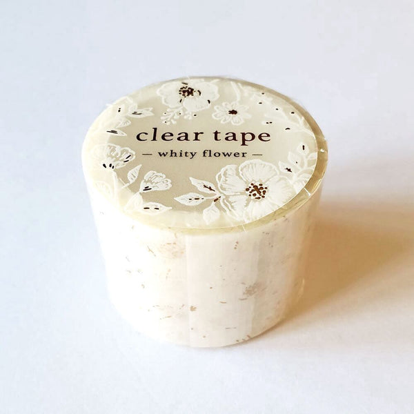 Mind Wave Clear Masking Tape - Whity Flower