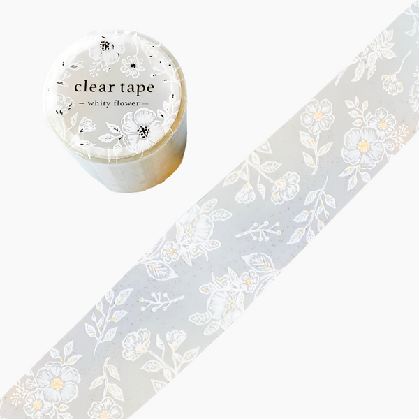 Mind Wave Clear Masking Tape - Whity Flower