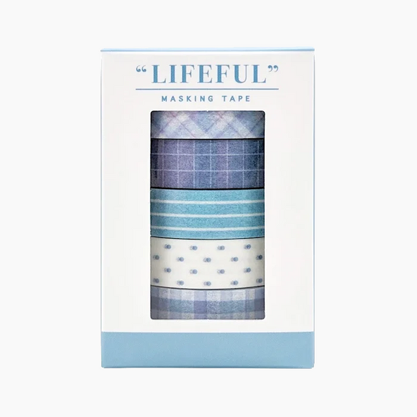 Mind Wave Lifeful Masking Tapes - Set of 5 - Blue